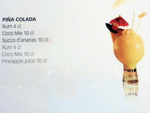 Cocktails inclus dans le forfait