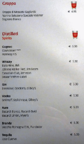 Cocktails inclus dans le forfait