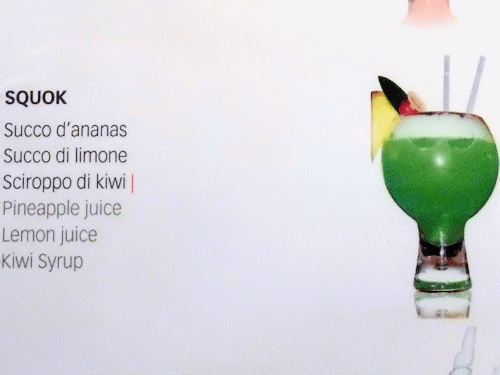 Cocktails inclus dans le forfait