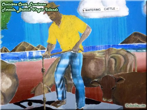 Peinture murale relatant l'histoire de Tortola