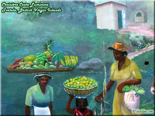 Peinture murale relatant l'histoire de Tortola