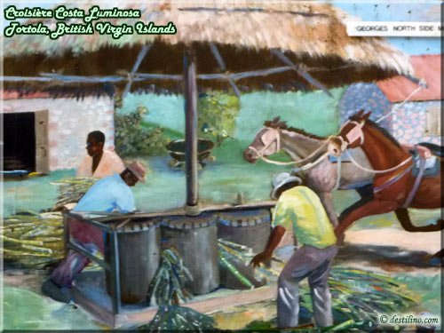 Peinture murale relatant l'histoire de Tortola