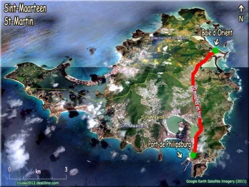 Map de notre séjour à St-Martin