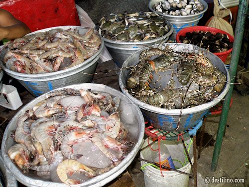 Port de Libertad. Crevttes et langoustes hmmm 