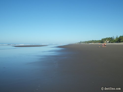La plage de sable foncé 