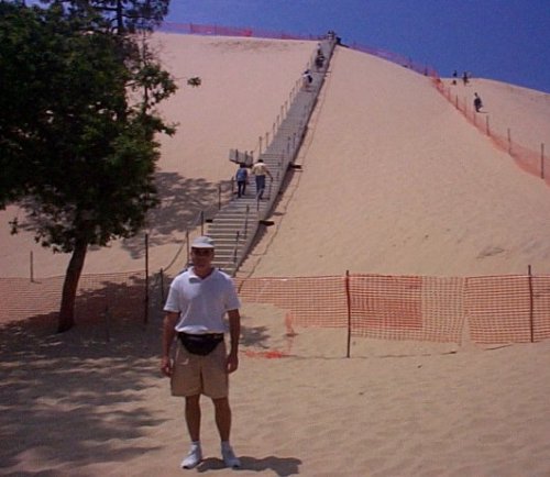 Dune de Pyla vue du côté de la forêt, escalier pour monter 