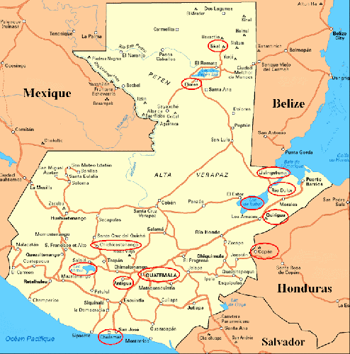 Map avec notre itinéraire  en rouge